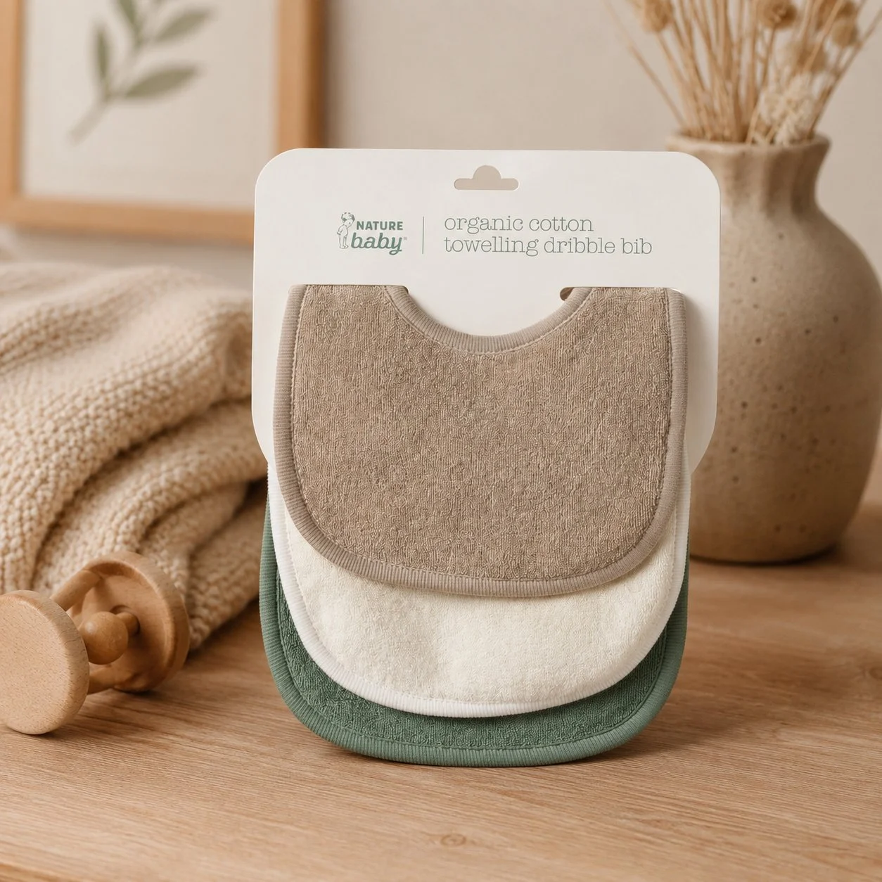Soft Cotton Dribble Bibs 3 Pack – Gentle Protection for Little Messes