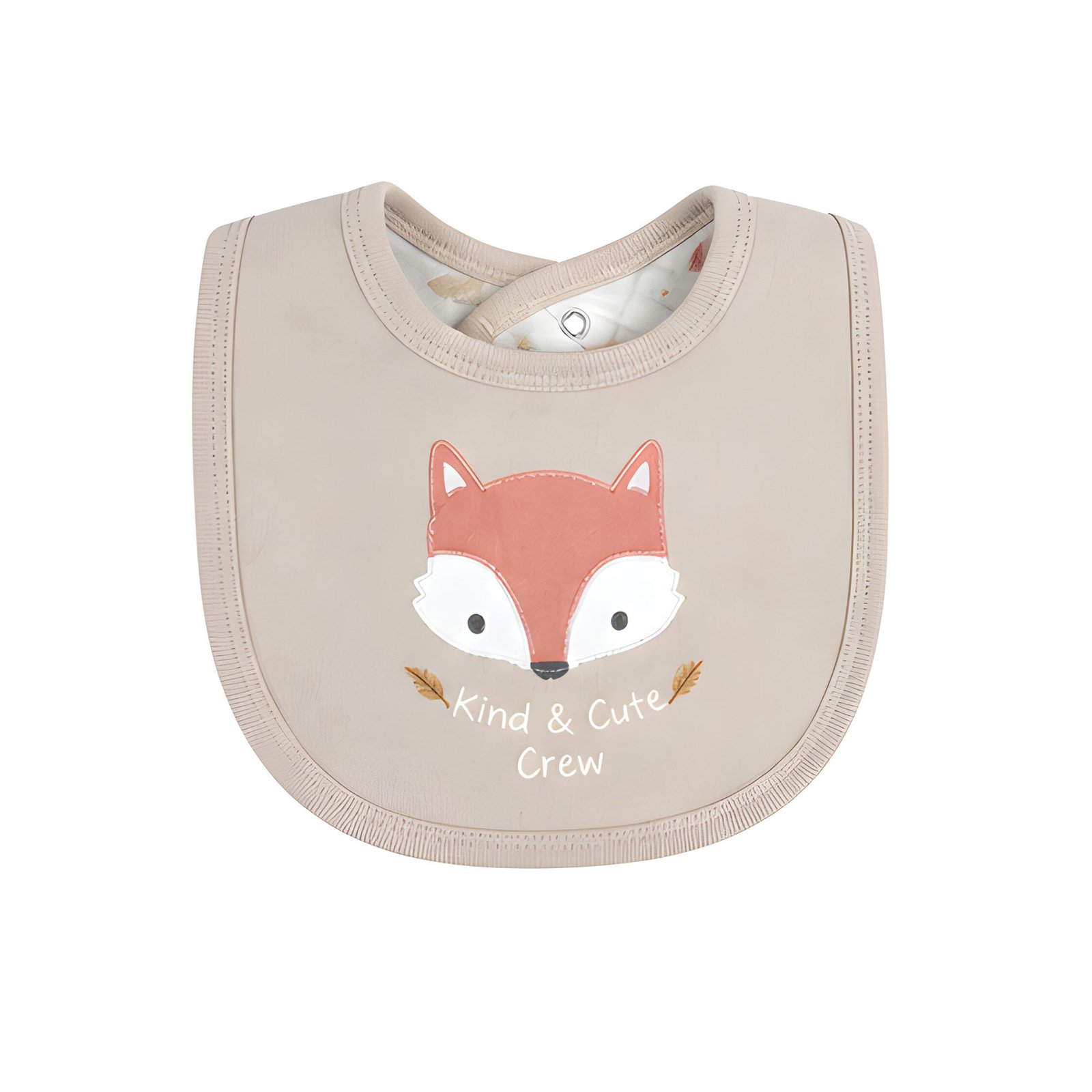 Baby 3-Piece Light Khaki Woodland Animals Quilted Sleep & Play Suit, Bodysuit and Bib Set (0–9M) - Image 3